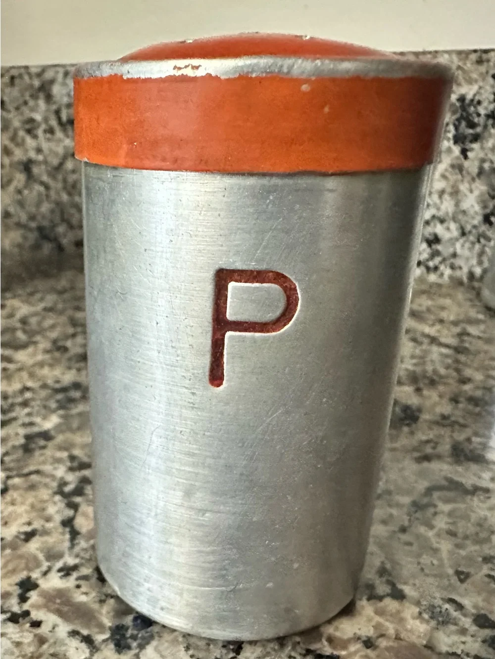 2 Sets- Vintage 1950s Rustic Aluminum Salt & Pepper and Salt & Sugar Shakers